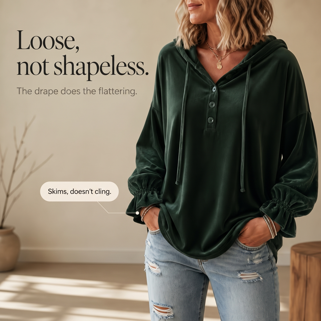Drapella Lantern Sleeve Ruffled Cuff Hoodie - Elena Harper