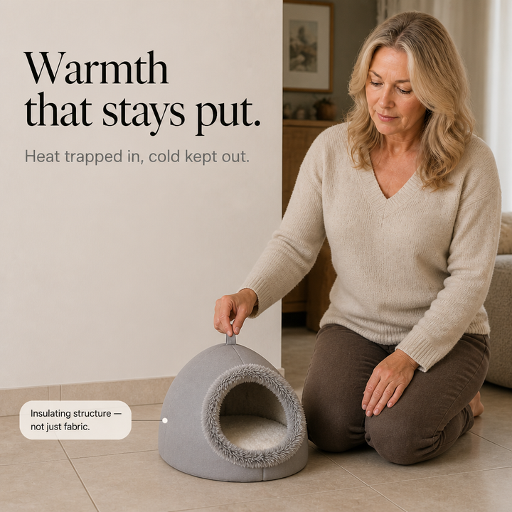 Denwarm Enclosed Foam Dome Cave Pet Bed - Elena Harper