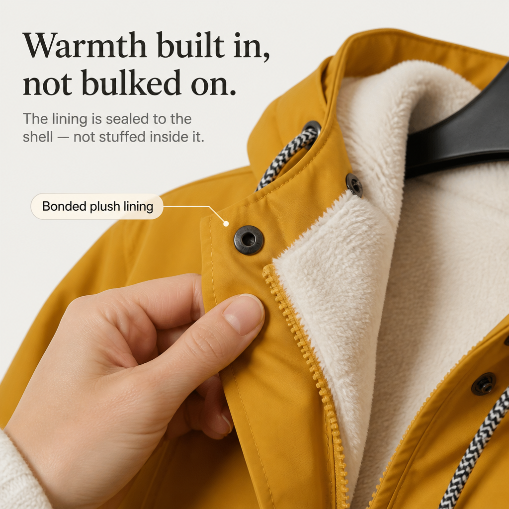 Cozynara Fleece-Lined Hooded Windproof Jacket - Elena Harper