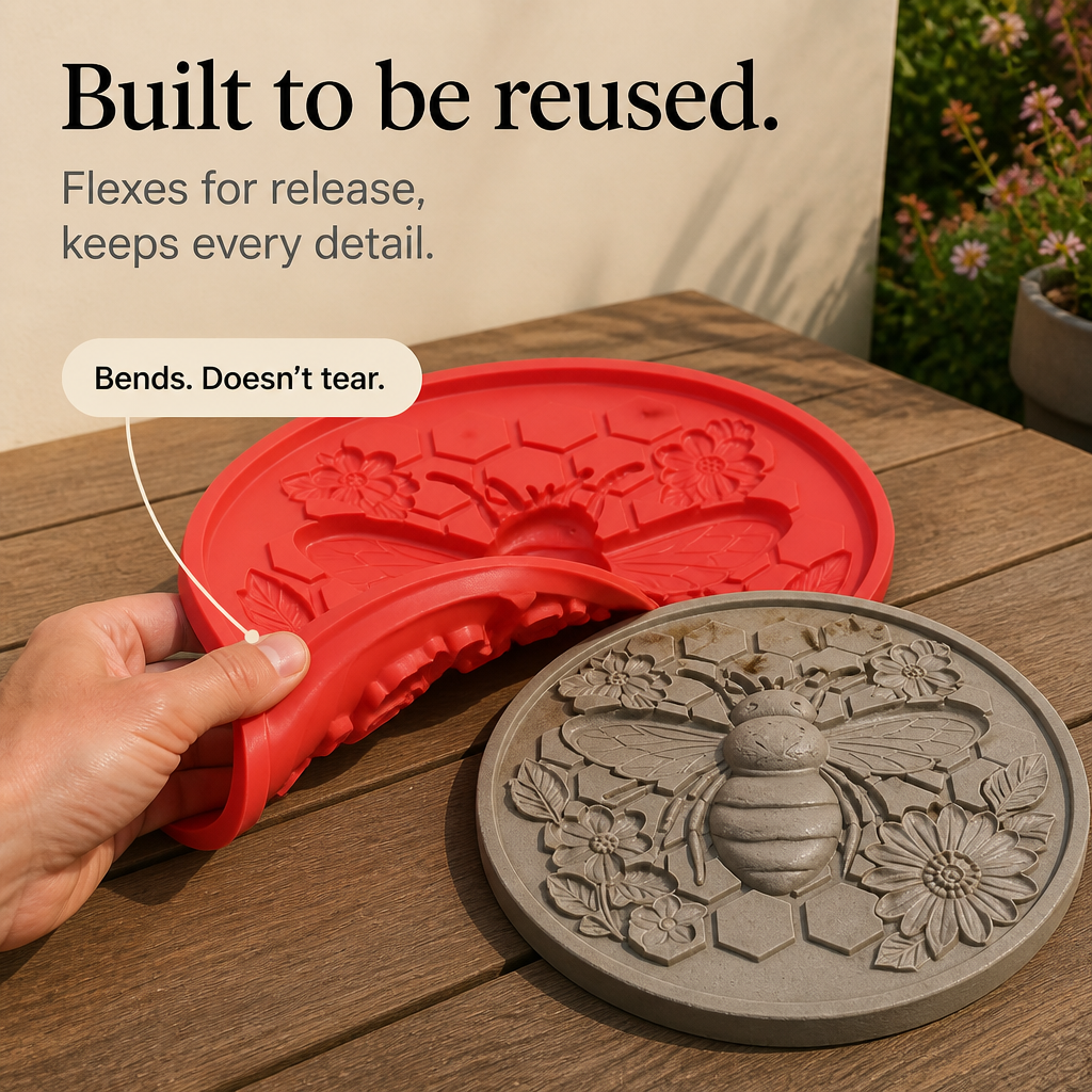 Blossomcast Bee Honeycomb Stepping Stone Casting Mold - Elena Harper