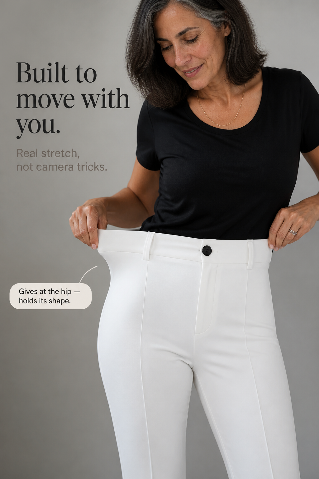 Deskshort High-Waisted Tailored Pants - Elena Harper