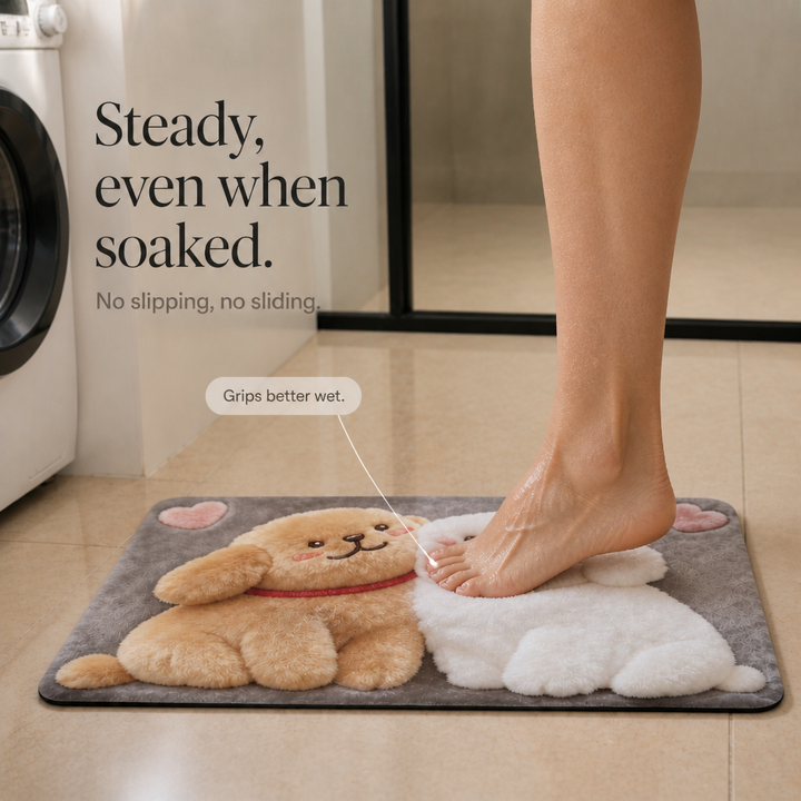 Driza Non-Slip Quick-Dry Faux Plush Floor Mat - Elena Harper