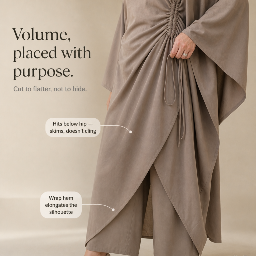 Cinchara Ruched Waist Batwing Kaftan Two-Piece Set - Elena Harper