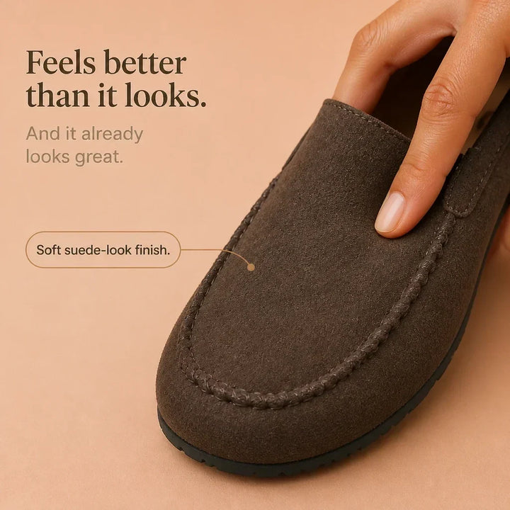 Daybella – Brown Backless Round-Toe Flat Shoes