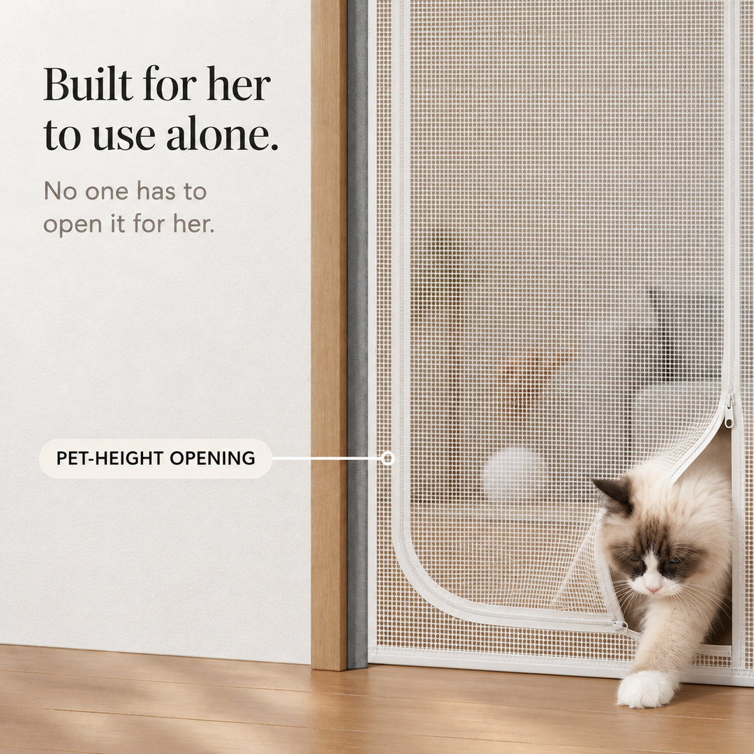 BreezePaw Zippered Mesh Doorway Screen - Elena Harper