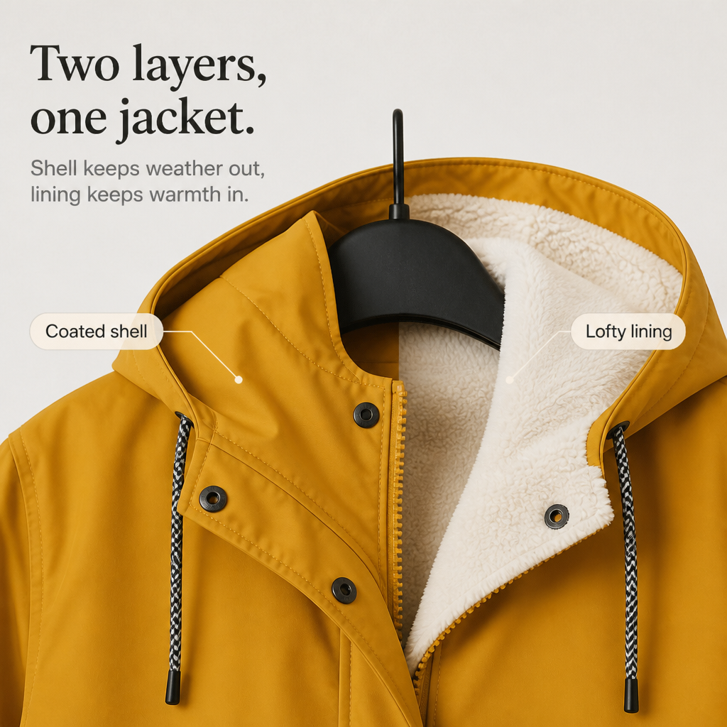 Cozynara Fleece-Lined Hooded Windproof Jacket - Elena Harper
