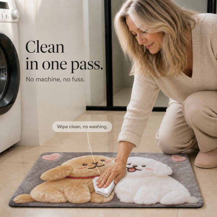 Driza Non-Slip Quick-Dry Faux Plush Floor Mat - Elena Harper