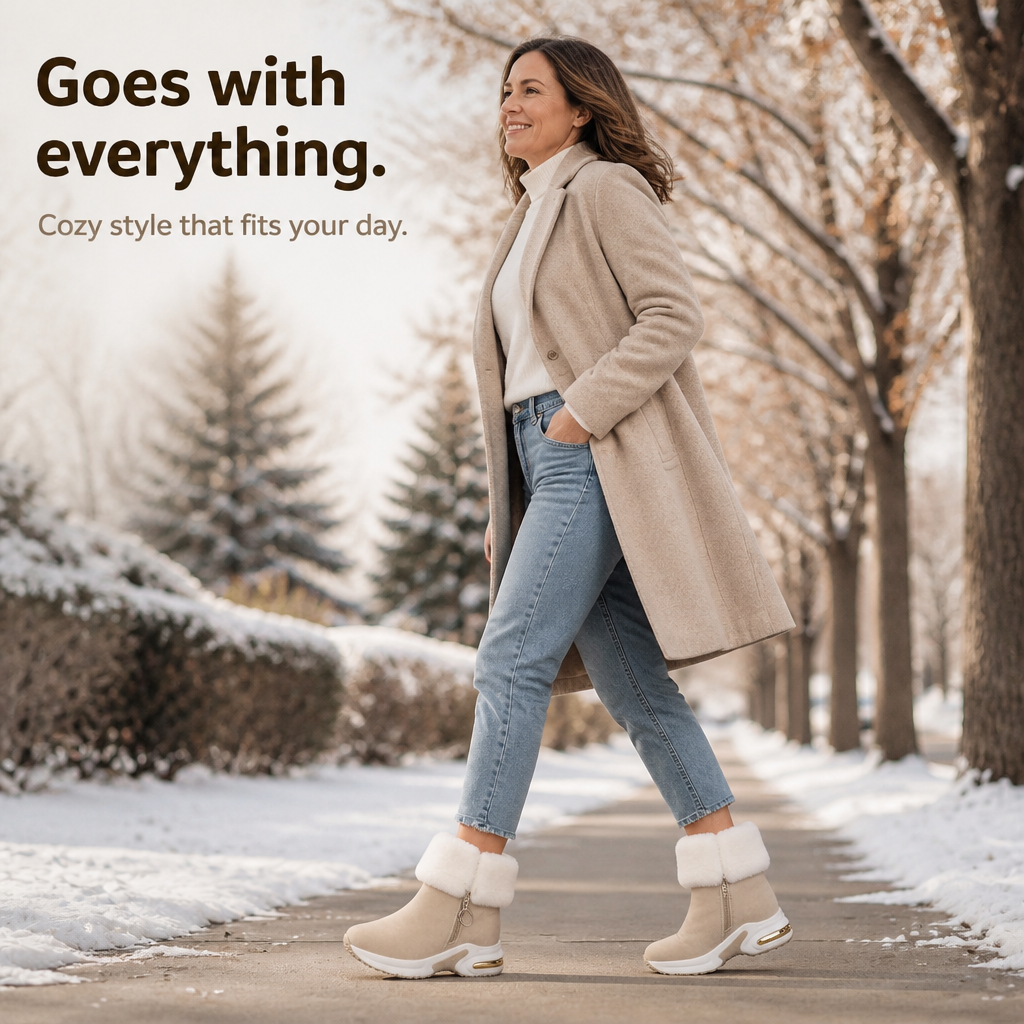 CozyLift Plush-Cuff Zip-Up Ankle Boots - Elena Harper