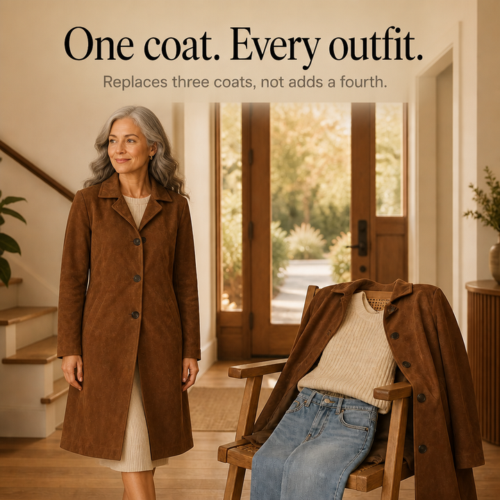 Draperie Suede Trench That Moves With You, Not Around You - Elena Harper