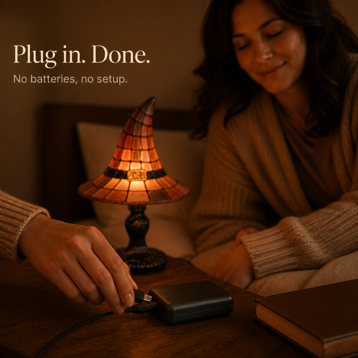 Duskwick Witch Hat Silhouette Table Lamp - Elena Harper