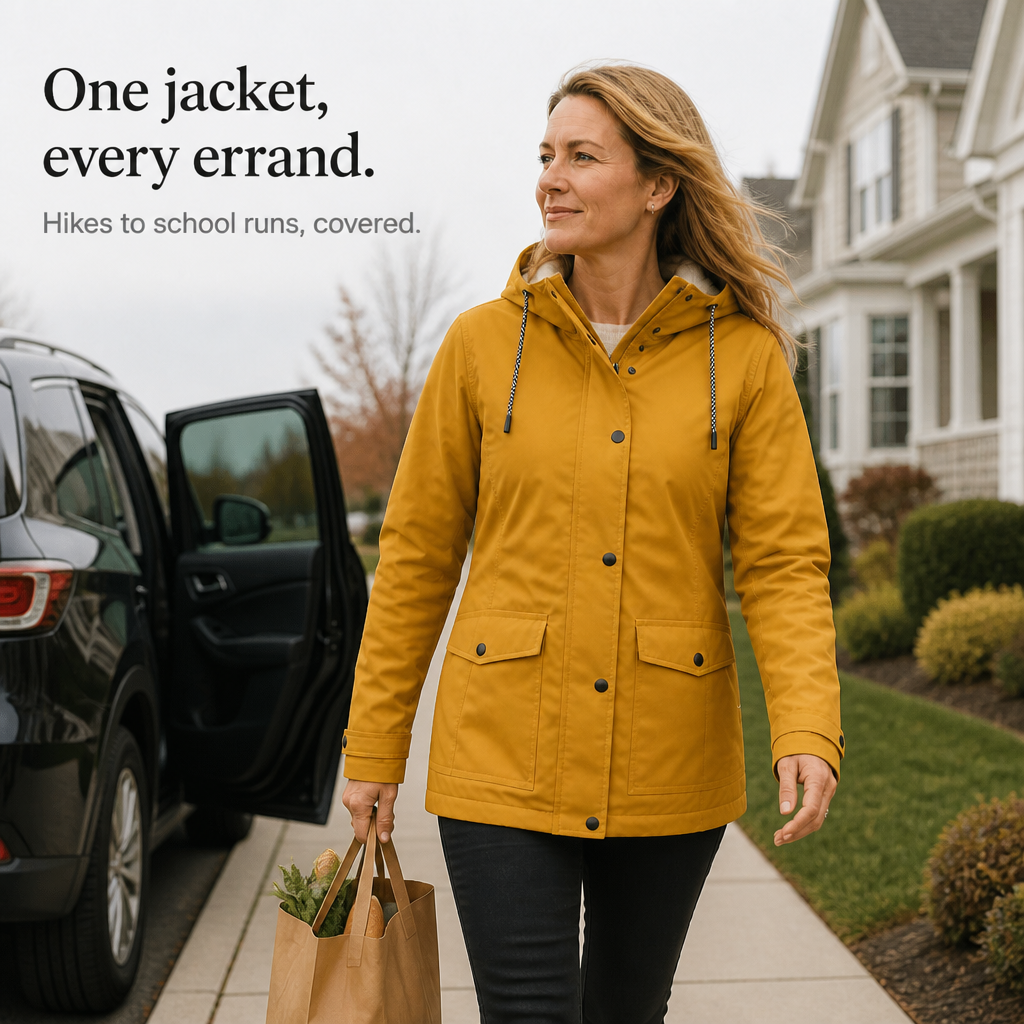 Cozynara Fleece-Lined Hooded Windproof Jacket - Elena Harper