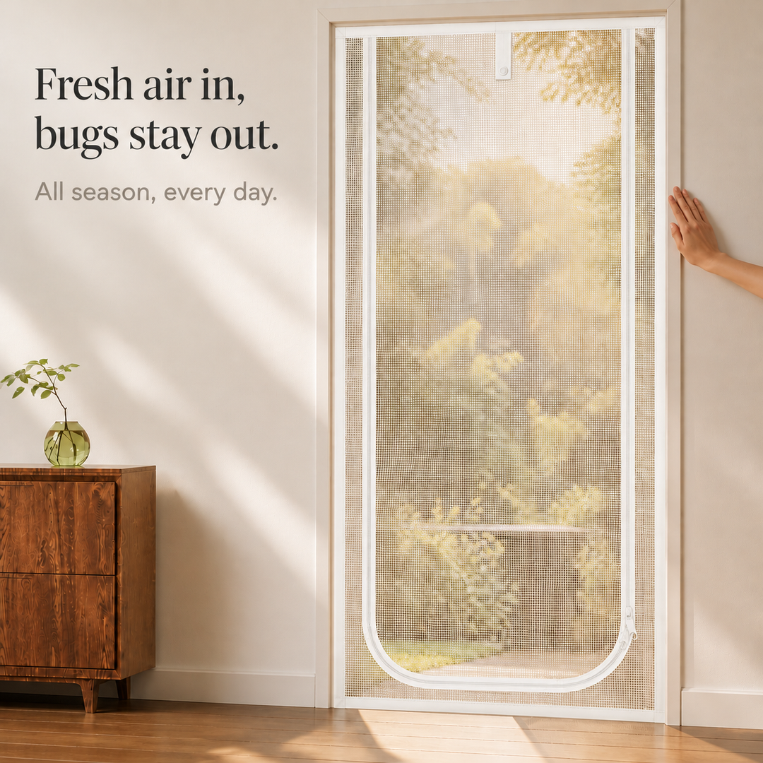 BreezePaw Zippered Mesh Doorway Screen - Elena Harper