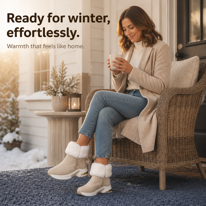 CozyLift Plush-Cuff Zip-Up Ankle Boots - Elena Harper