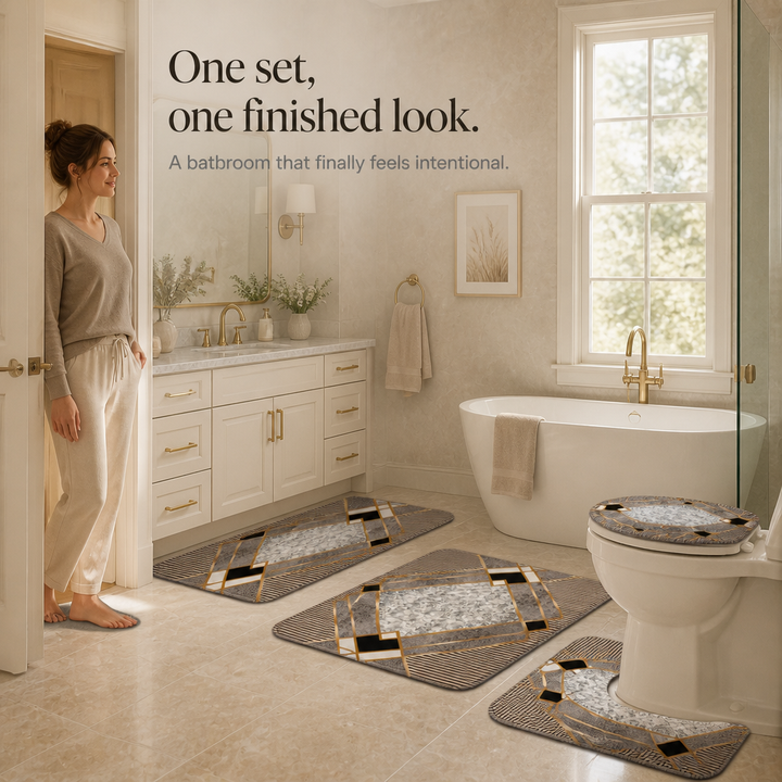 Cozyhaven Four-Piece Plush Bathroom Rug Set - Elena Harper