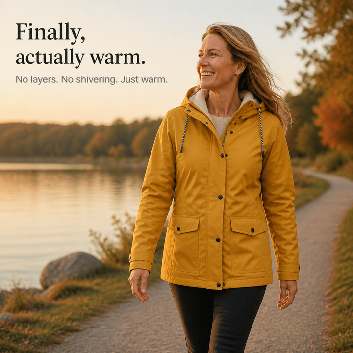 Cozynara Fleece-Lined Hooded Windproof Jacket - Elena Harper