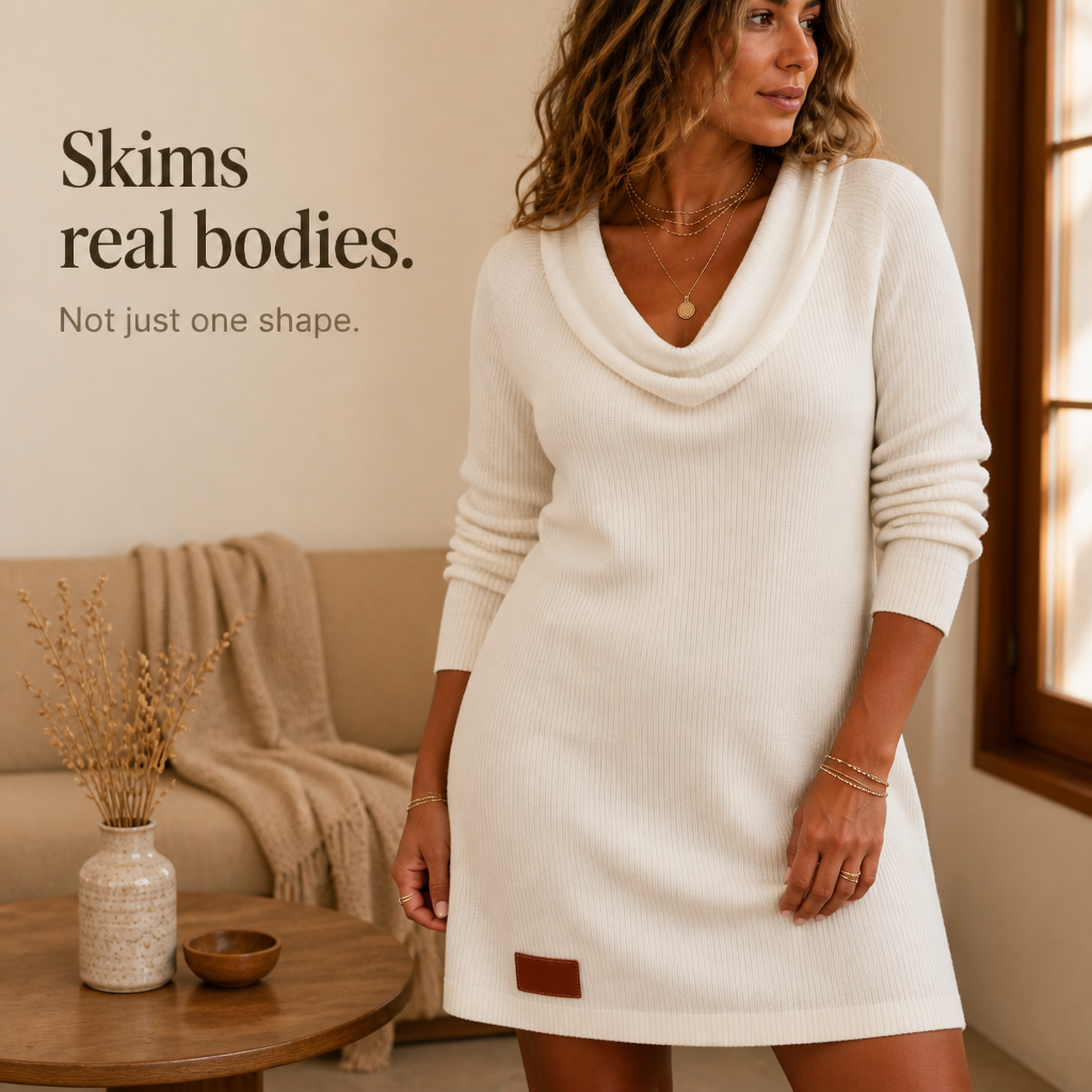 Draperie Cowl-Neck Ribbed Knit Sweater Dress - Elena Harper
