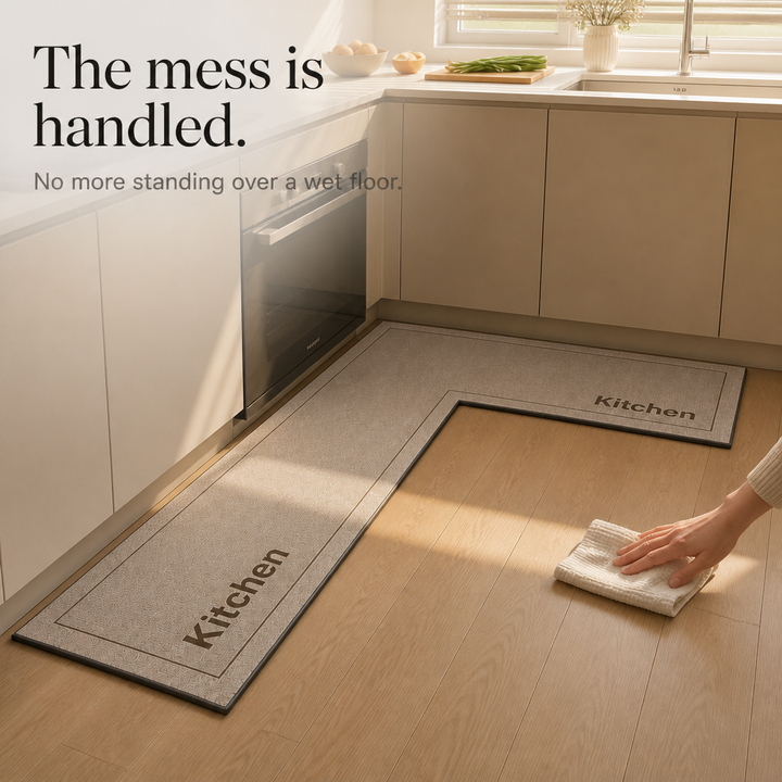 Drymatt L-Shaped Diatomite Quick-Dry Kitchen Mat - Elena Harper