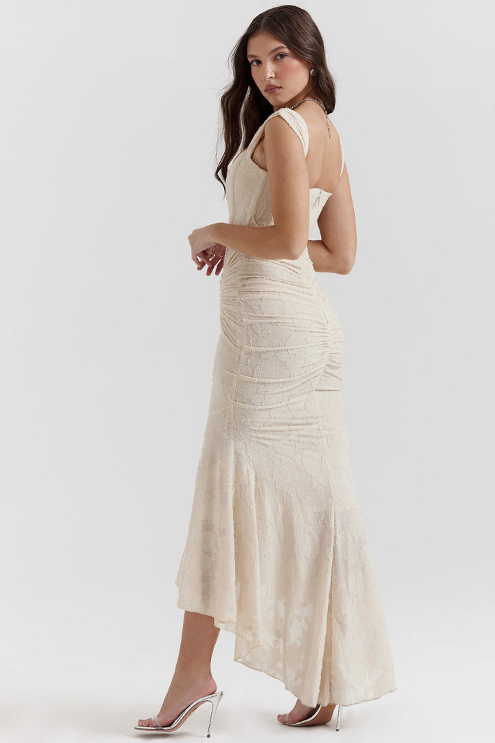 Dania Sculpted Waist Dress, view 8 - Elena Harper