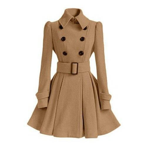 Women's Double Breasted Windbreaker Trench Coat