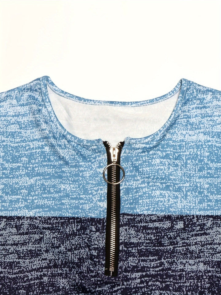Ines | Modern Colorblock Zip-Top for Everyday Wear