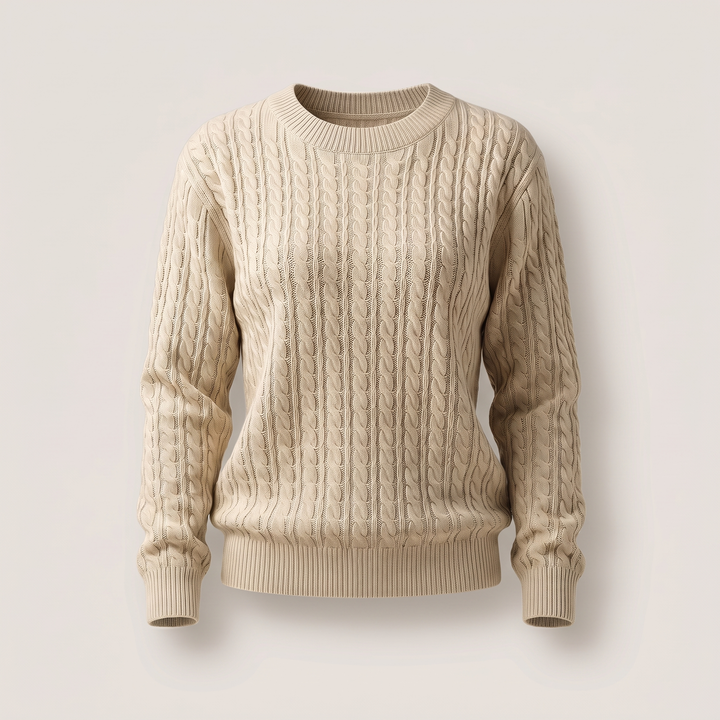 Christina | Soft and Timeless Women's Knit Sweater with Cable Pattern