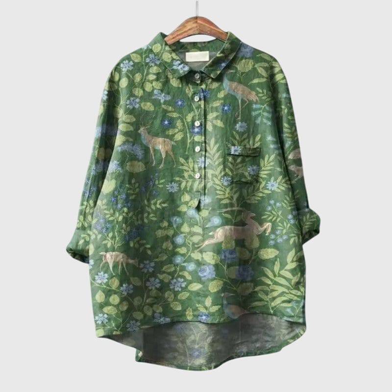 Lumi™ elegant blouse by Emma & Rose Cape Town, featuring a stylish, flowing design with intricate detailing and soft fabric.