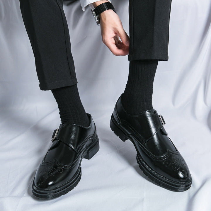 Men's Perforated Buckle Shoes