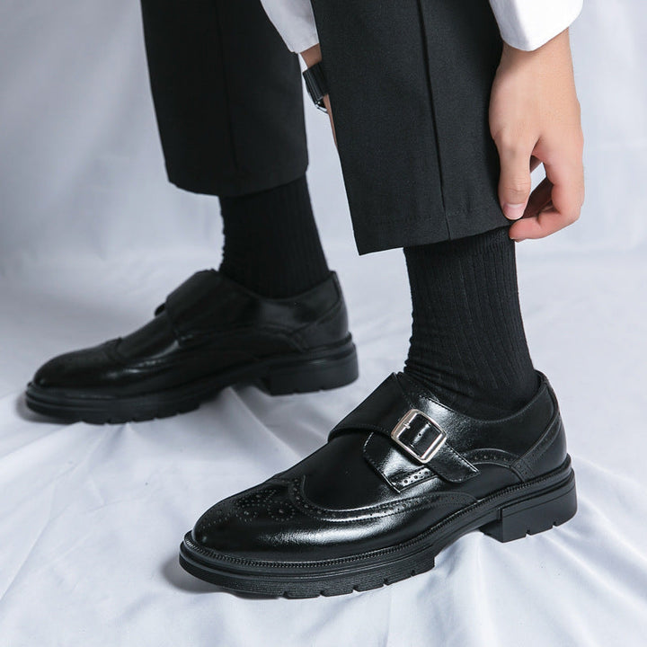 Men's Perforated Buckle Shoes