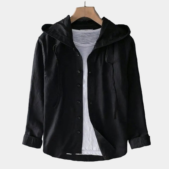 Striped Hooded Men's Shirt