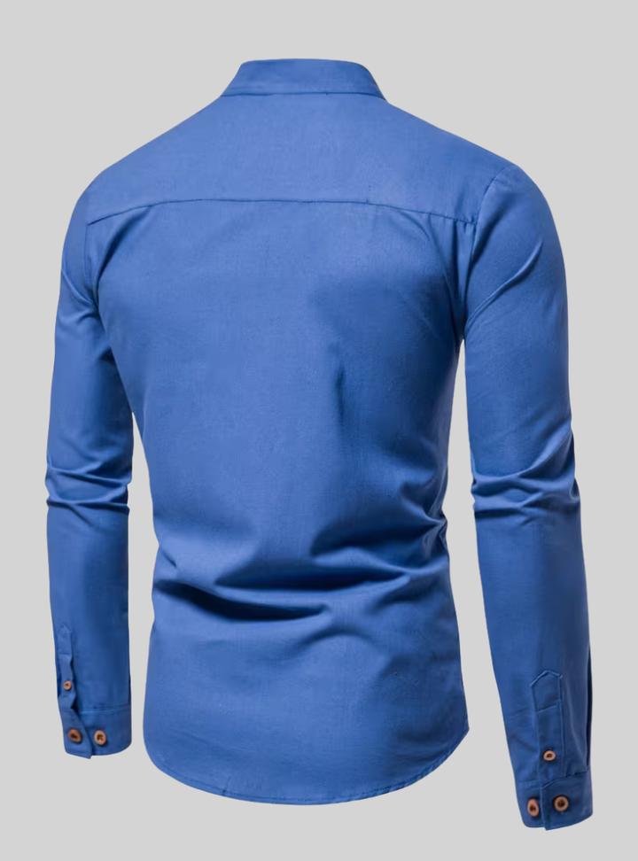 Men's Long Sleeve Shirt with Mao Collar