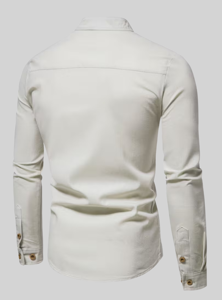 Men's Long Sleeve Shirt with Mao Collar