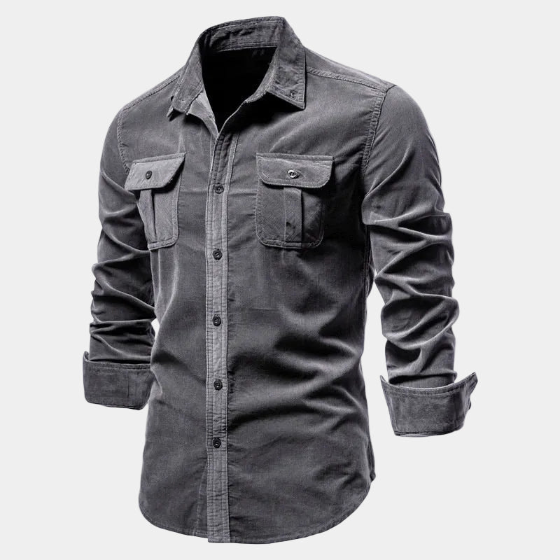 Men's Button-Up Shirt with Pockets - Elena Harper