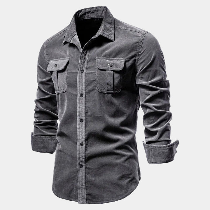 Men's Button-Up Shirt with Pockets - Elena Harper