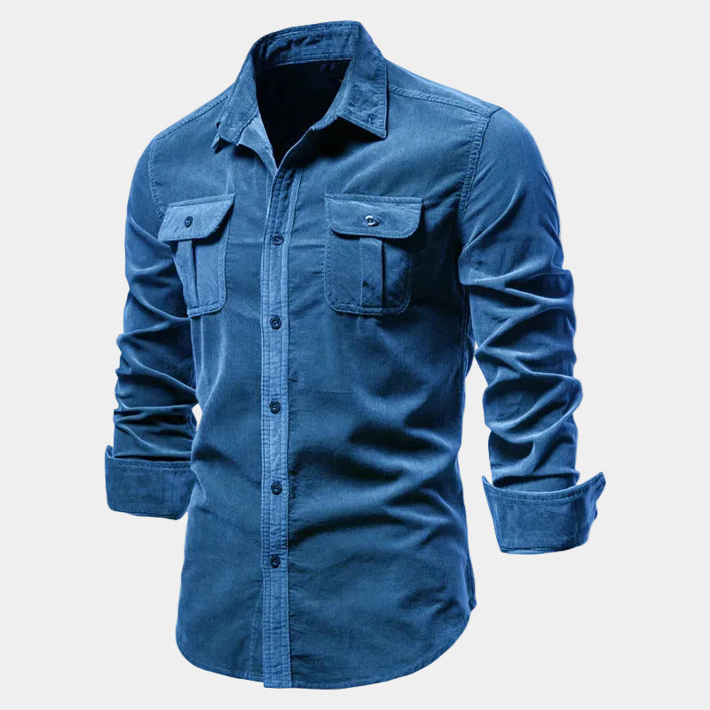 Men's Button-Up Shirt with Pockets - Elena Harper