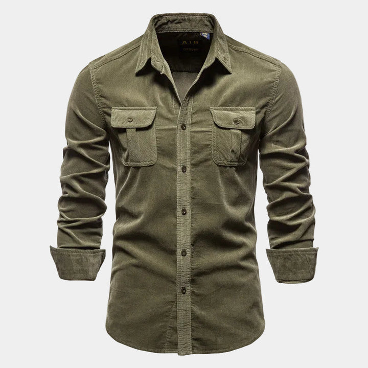 Men's Button-Up Shirt with Pockets - Elena Harper