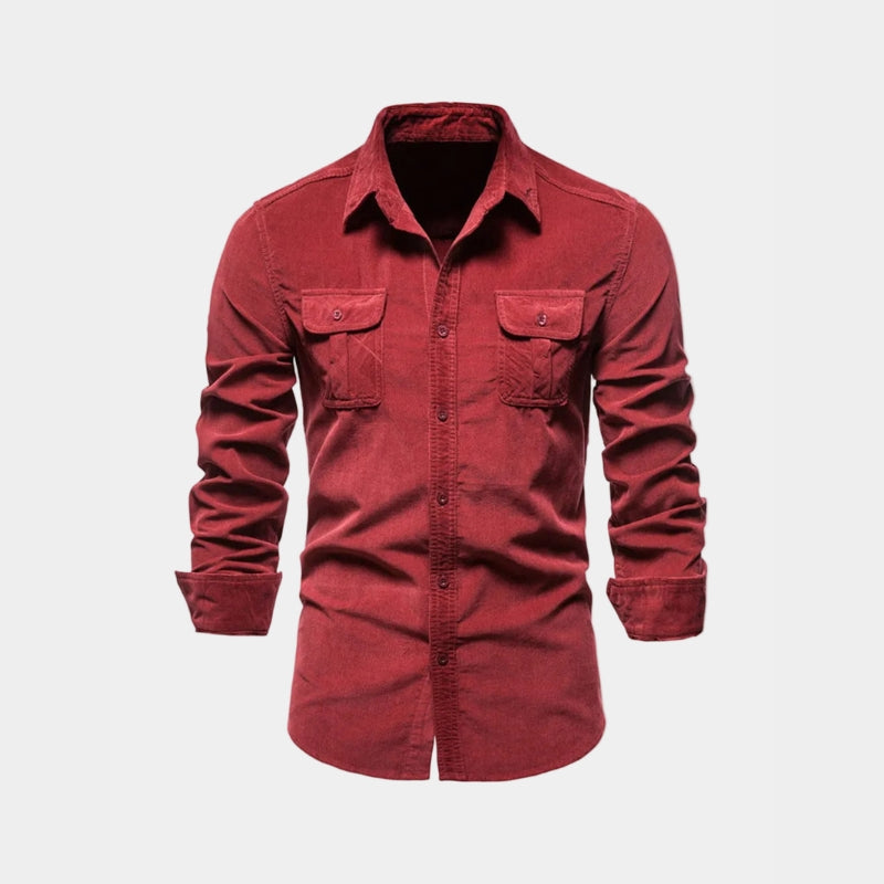 Men's Button-Up Shirt with Pockets - Elena Harper