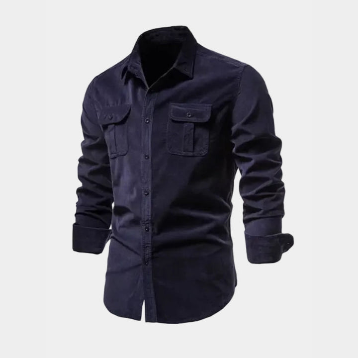 Men's Button-Up Shirt with Pockets - Elena Harper