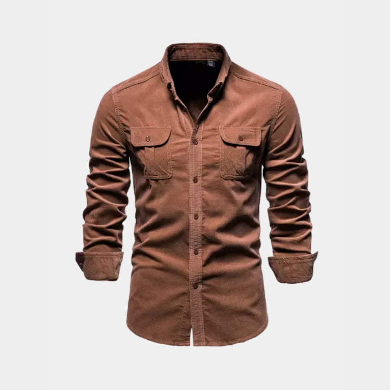 Men's Button-Up Shirt with Pockets - Elena Harper
