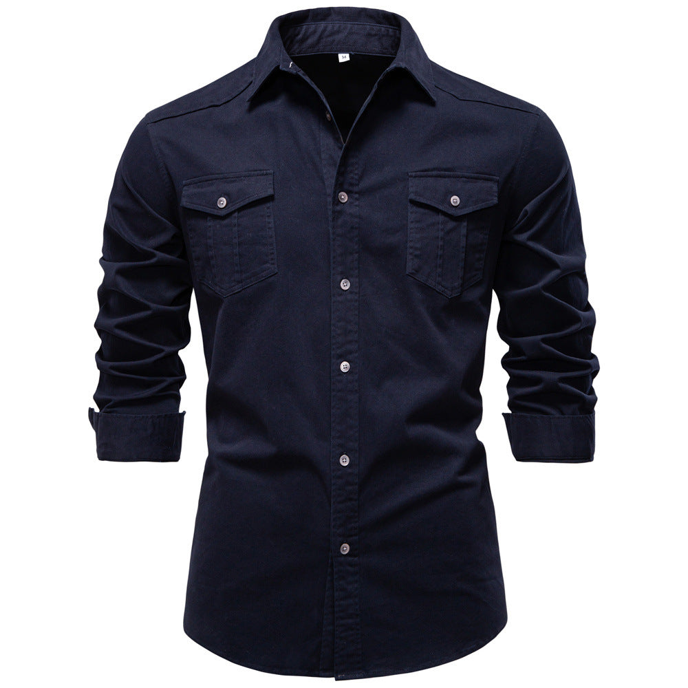 Men's Shirt with Two Buttoned Chest Pockets