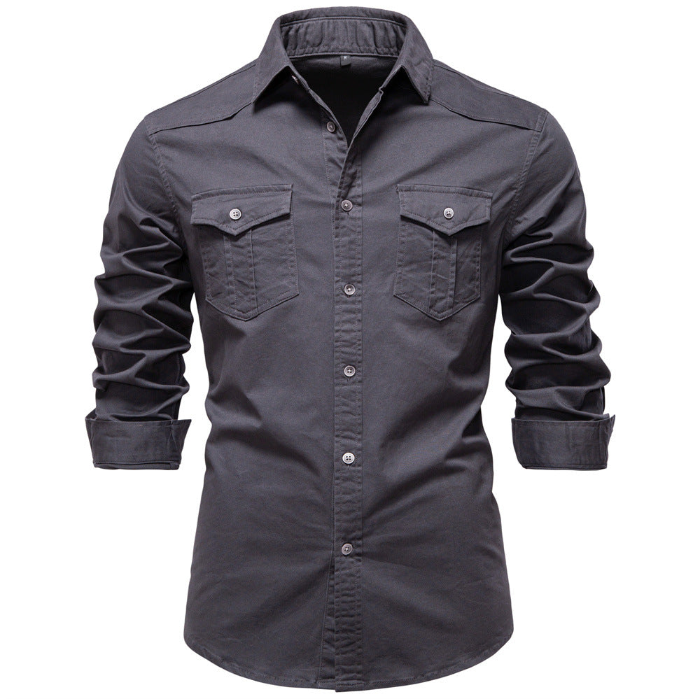 Men's Shirt with Two Buttoned Chest Pockets