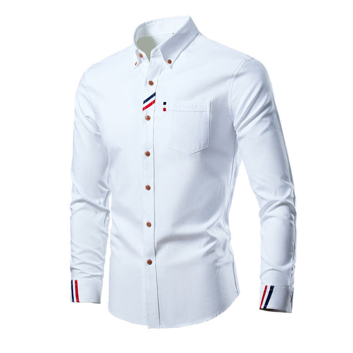 Men's Button-Up Shirt with Striped Details