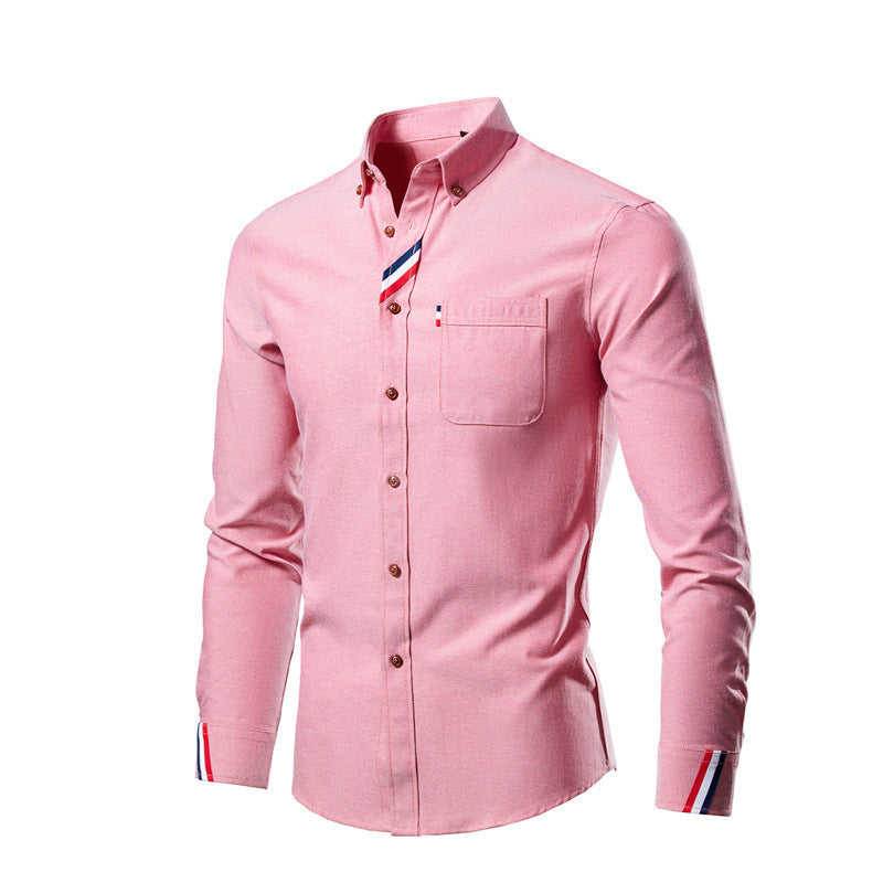 Men's Button-Up Shirt with Striped Details