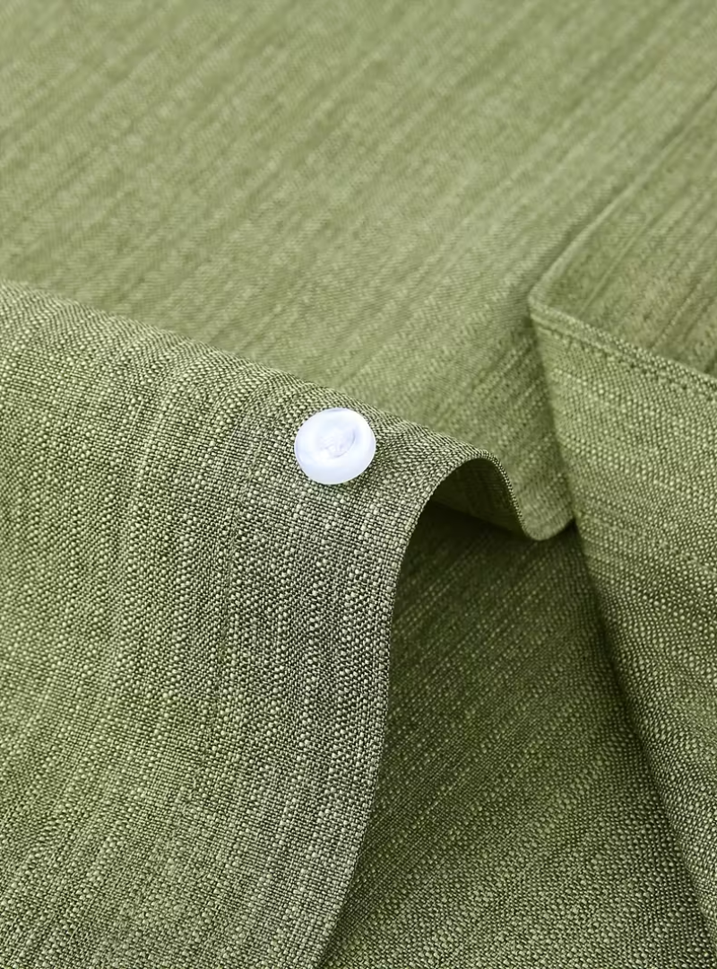 Men's Mao Collar Shirt with Chest Pocket