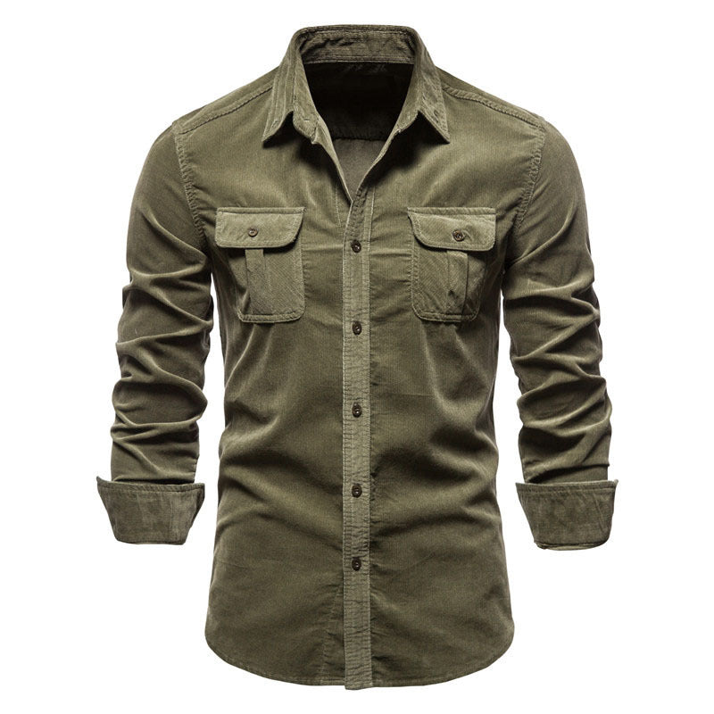 Men's Button-Down French Collar Long Sleeve Shirt