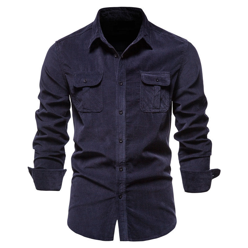 Men's Button-Down French Collar Long Sleeve Shirt