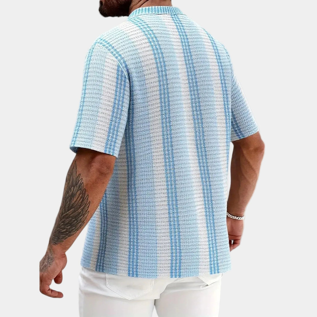 Men's Button-Up Open Collar Shirt