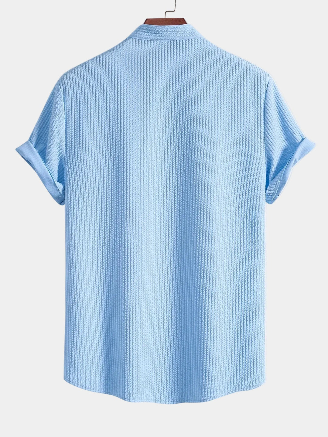 Textured Mao Collar Men's Shirt