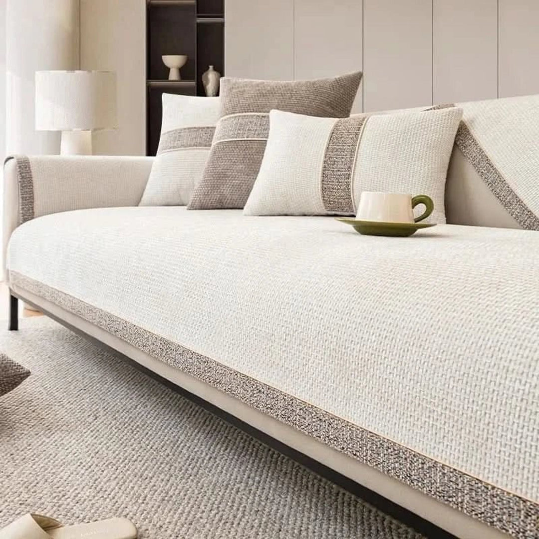 Chenille Sofa Cover With Non-Slip Backing