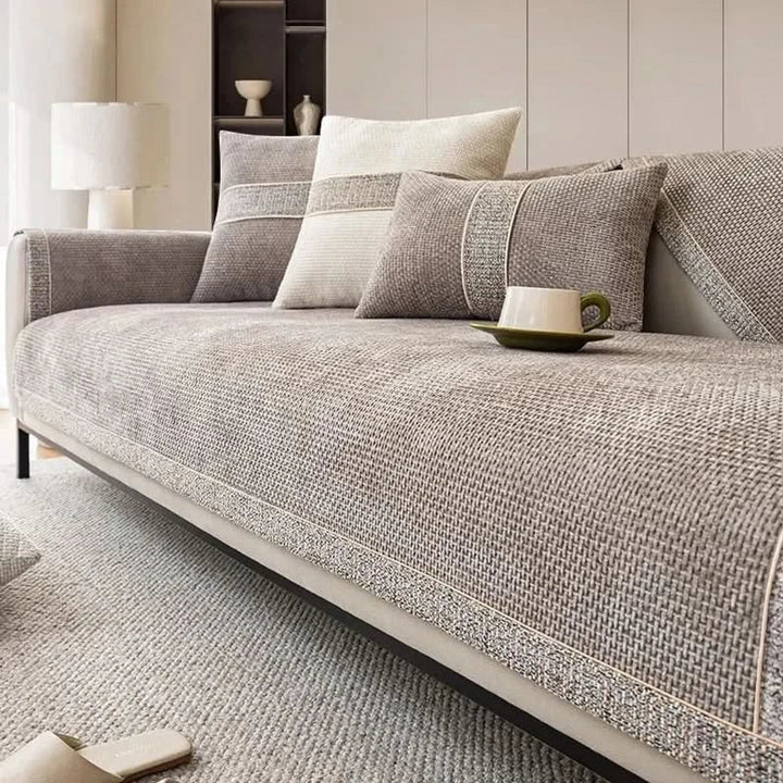 Chenille Sofa Cover With Non-Slip Backing