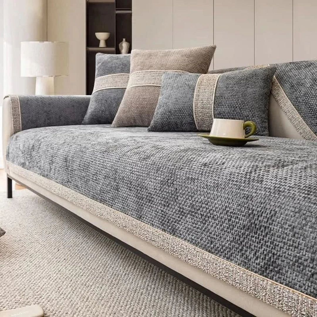 Chenille Sofa Cover With Non-Slip Backing